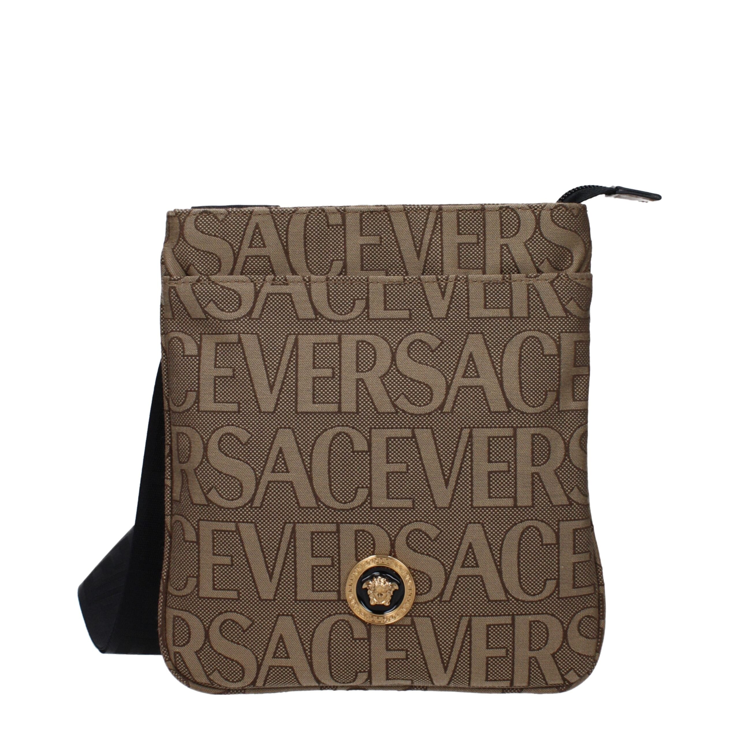 Versace Beige Fabric Crossbody Bag
